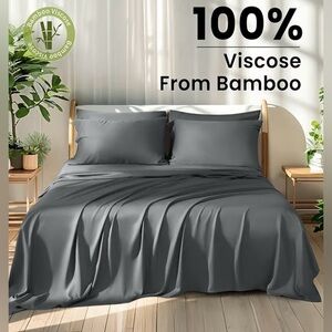 NIB SOFT Shilucheng 100% Viscose Derived from Bamboo. 4pc. Full Size Sheet Set